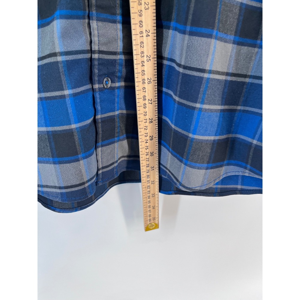 Eddie Bauer Mens XL Classic Fit Blue Grey Plaid Long Sleeve Shirt Hiking Outdoor - Picture 4 of 6